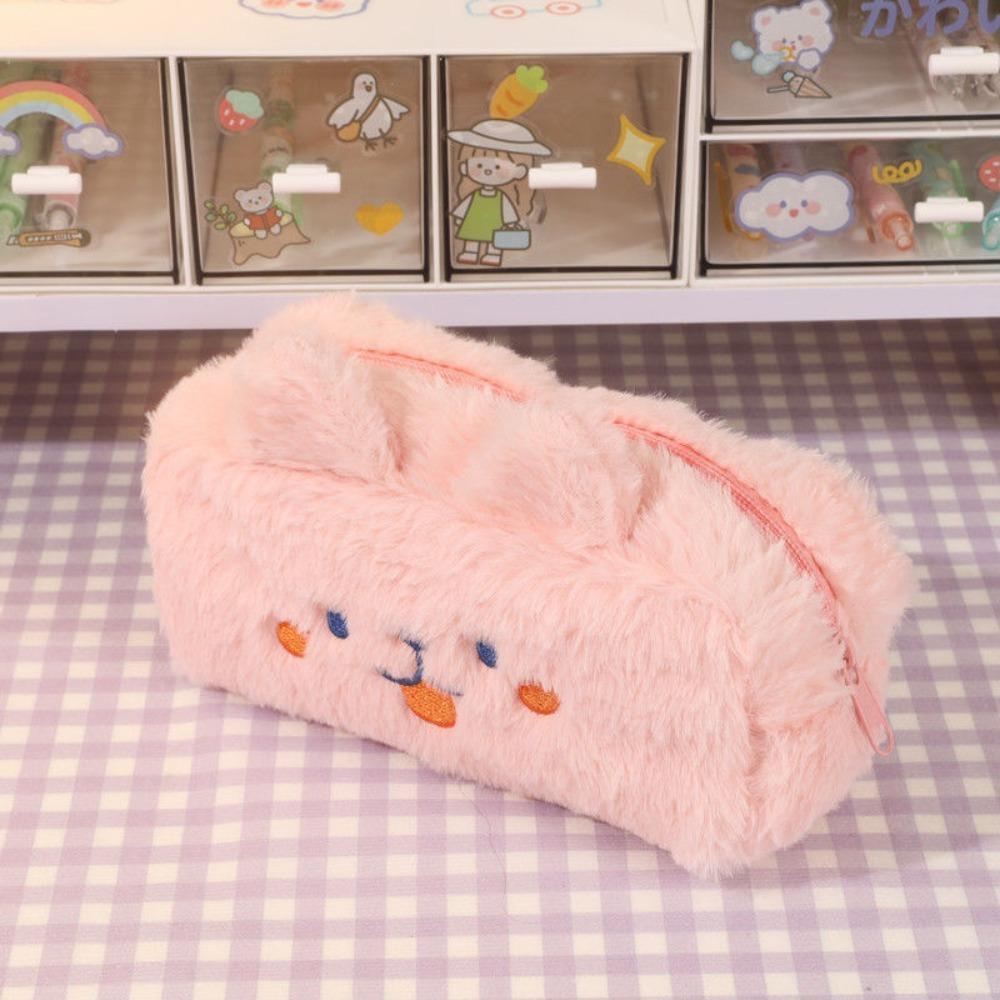 Soft Pencil Case Plush Large Capacity Student Stationery Box Cute Storage Bag