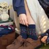 Socks Women's Spring and Autumn Winter Red Blue Ins Tide Warm Fleece Medium Tube Socks Bear Striped Stacking Socks
