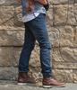 VOLERO Men's Slim Fit Straight Leg Biker Riding Jeans with Flap