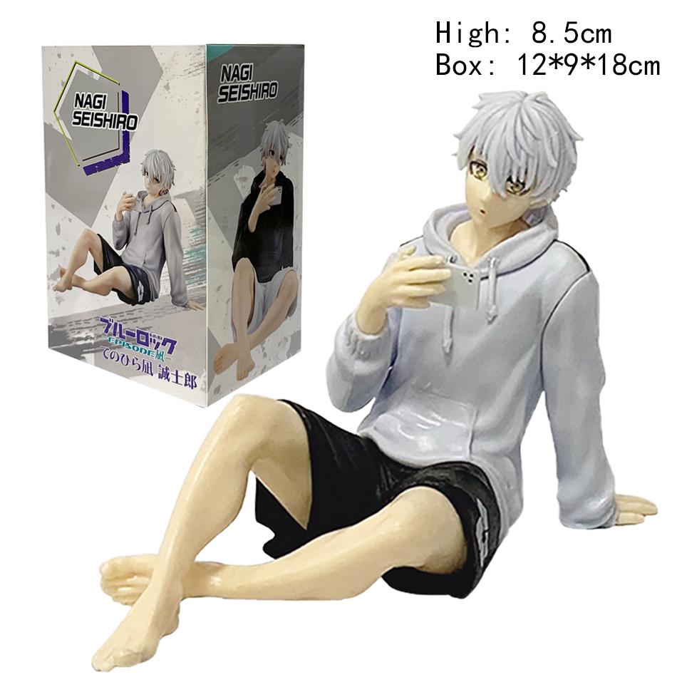 In Stock Blue Lock Nagi Seishiro Sitting Action Mobile Phone Figure Doll Tabletop Model Anime Peripheral Creative Christmas Gift