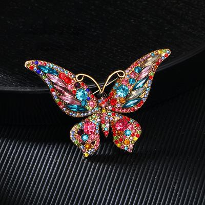 Full Zircon Butterfly Brooch For Women Luxurious Animal Corsage Pins Wedding Party Clothing Accessories Jewelry Gifts