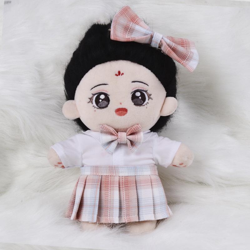 10x20cm College Style Doll Uniform: Pleated JK Skirt Set for Plushie Dolls