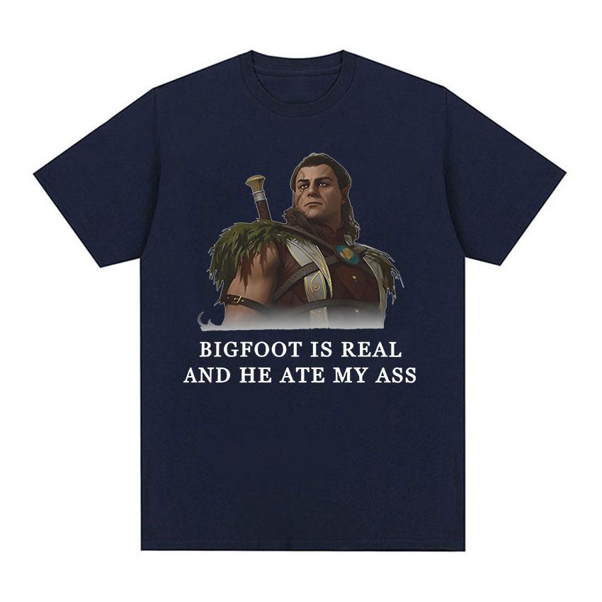 2025 Summer Retro Halsin Bigfoot Is Real Graphic Astarion Baldurs Gate 3 Fan Gamer Tshirts Y2k Unisexs Gothic Oversized Tees