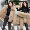 Cotton Padded Fur Parka New Big Fur Collar Down Winter Jacket Women Thick Warm Parkas Female Outerwear