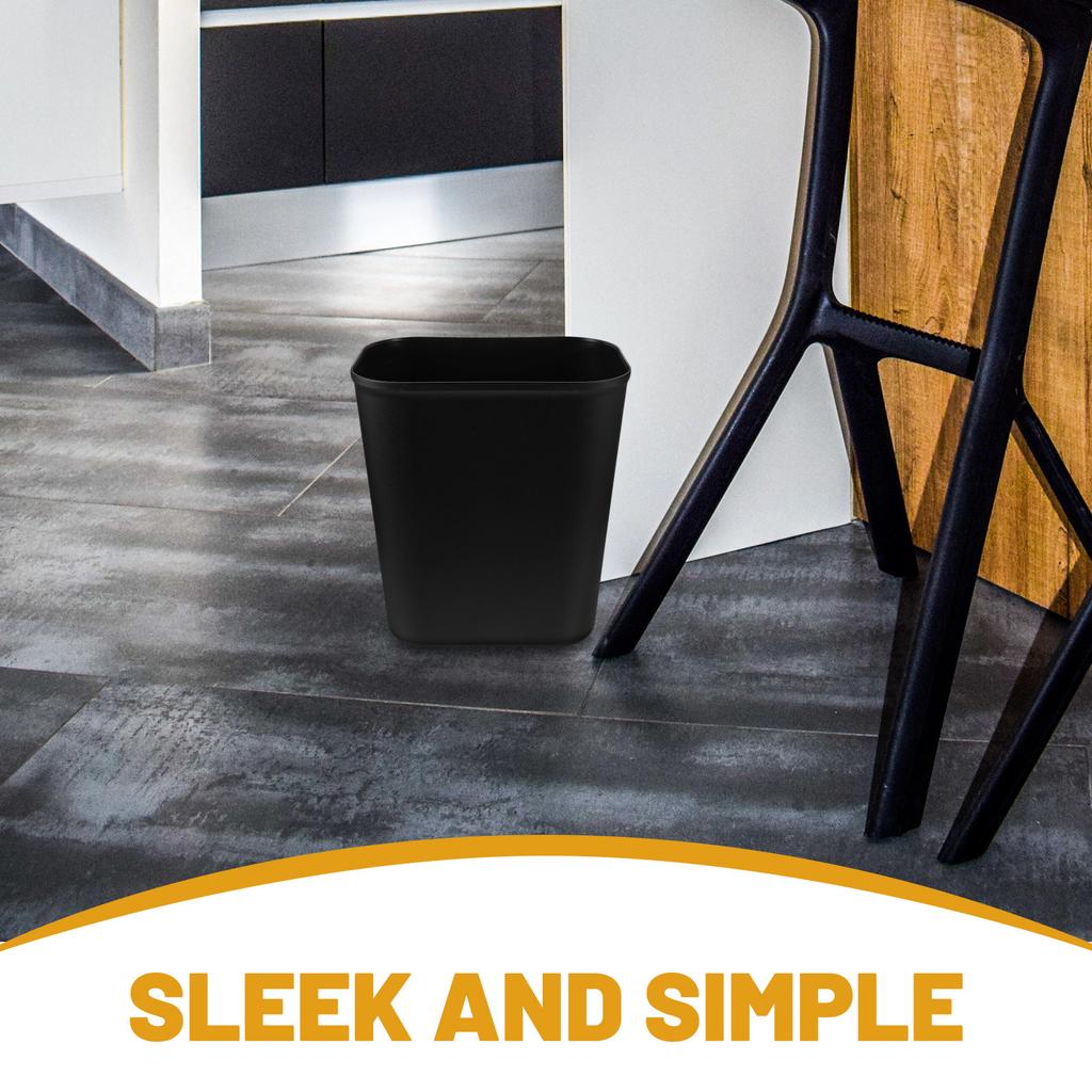 15L Sleek Square Trash Bin Space Saving Garbage Can for Under Desk Office Kitchen Dorm Small Narrow Area Waste Basket