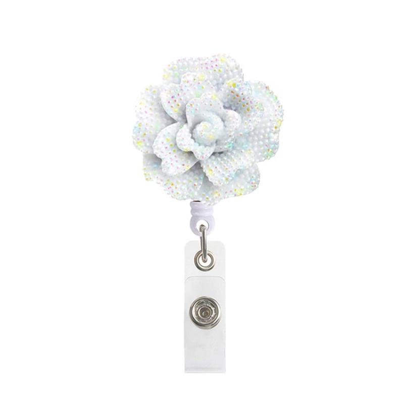 

Resin Shiny Flowers Retractable Easy-to-pull Buckle Rotating Easy-to-pull Certificate Buckle Nurse Scroll Badge