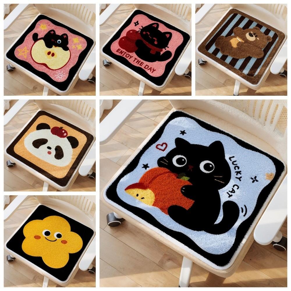 Cute 40x40cm Chair Cushion Imitation Cashmere Anti-slip Dining Chair Pad Winter Warm Comfortable Kitchen Chair Pad Dining Chair