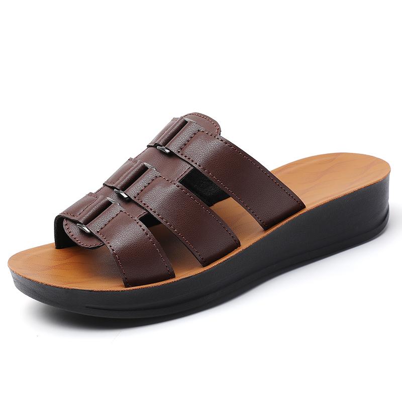 Cowhide Women s Slipper  Large Size  Platform Sandals Women s Casual Sneakers Light Wading Beach Shoes 36