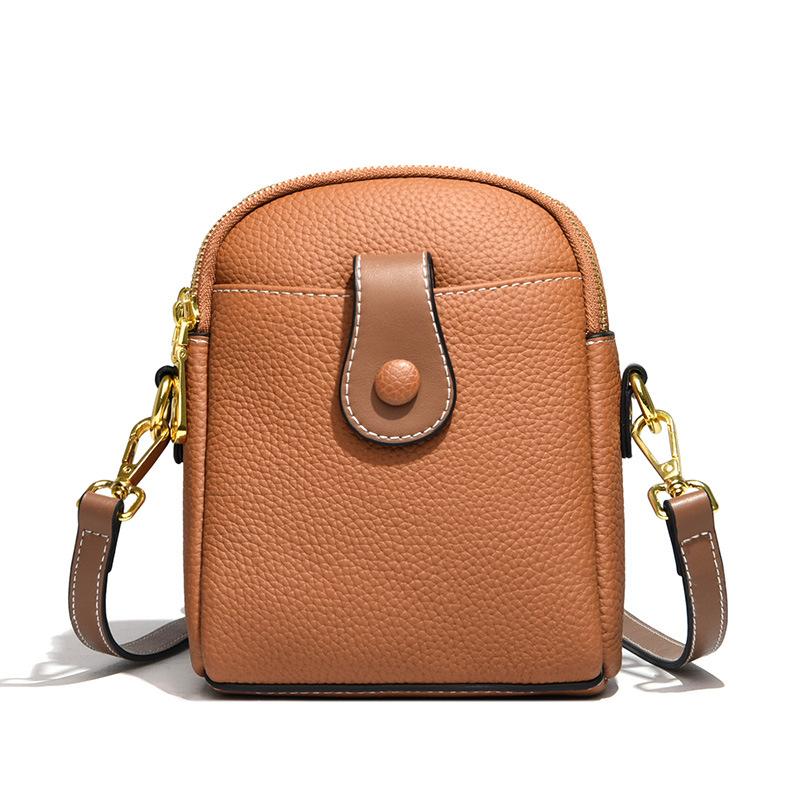 

Кожаная сумка для мобильного телефона женская сумка через плечо из коровьей кожи первого слоя женская портативная многофункциональная сумка через плечо маленькая темно-коричневого