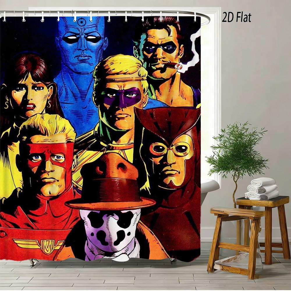Batman Comic Book Battle Scene Waterproof Shower Curtain, Superhero Bathroom Decor With Kraak Sound Effect For Fans