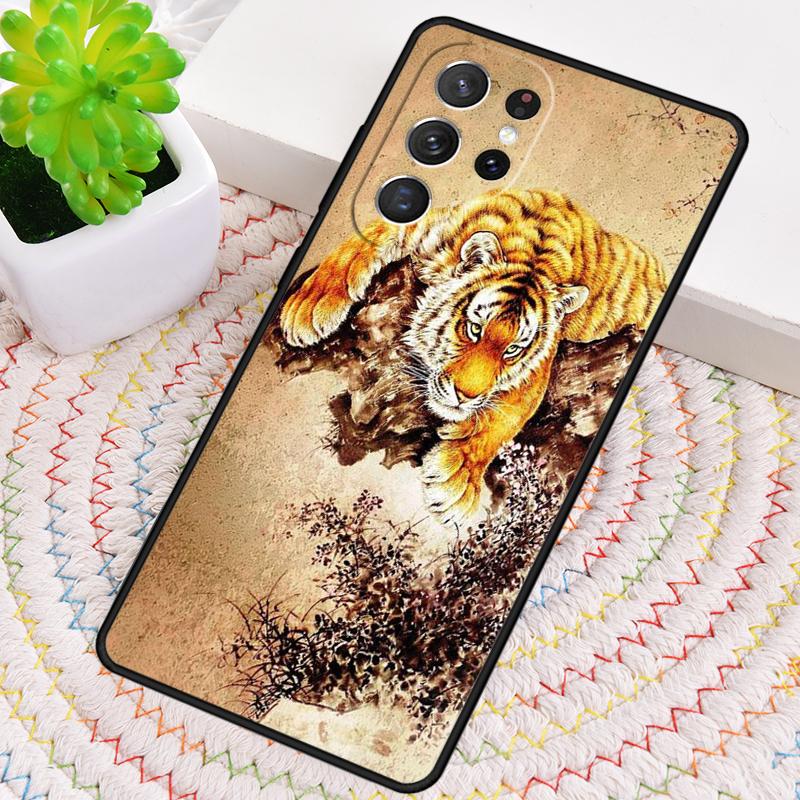 Japanese Tiger Silicone Phone Case For Samsung Galaxy note 10 pro S26 S25 S24 S23 S22 S21 Plus S25Ultra Capa Cover