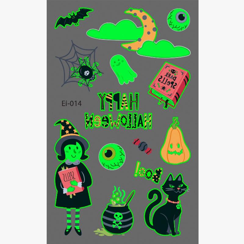 Водонепроникні тимчасові татуювання на Хелловін: Світні наклейки з гарбузом та павутиною для будь-якого віку