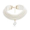 Gorgeous Multilayers Imitation Pearl Choker Necklaces for Women Jewelry Irregular Pearls Pendant Wedding Necklace 2019