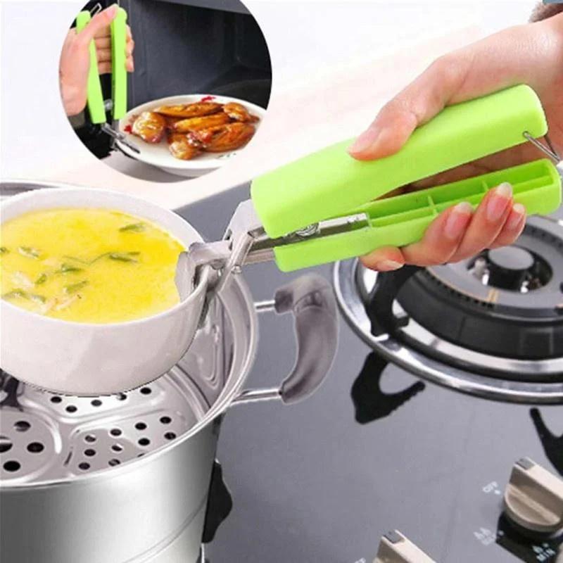 Kitchen Anti Scald Pot Plate Clip Bowl Dish Holder Carrier Clamp Stainless Steel Anti-Hot Clip Lifter Home Oven Accessories Tool