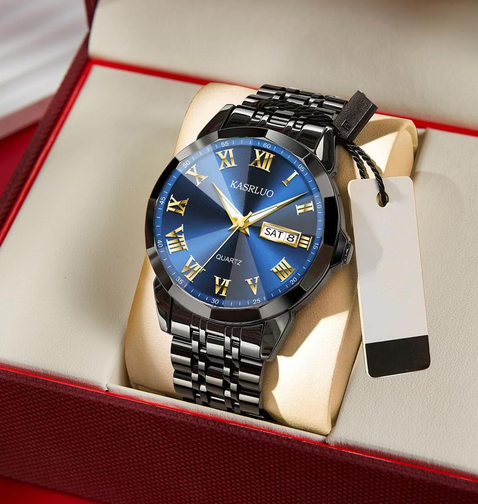 Watch Fashion Luminous Business Roman Scale Double Calendar Quartz Watch Waterproof Men'S Watch Men'S