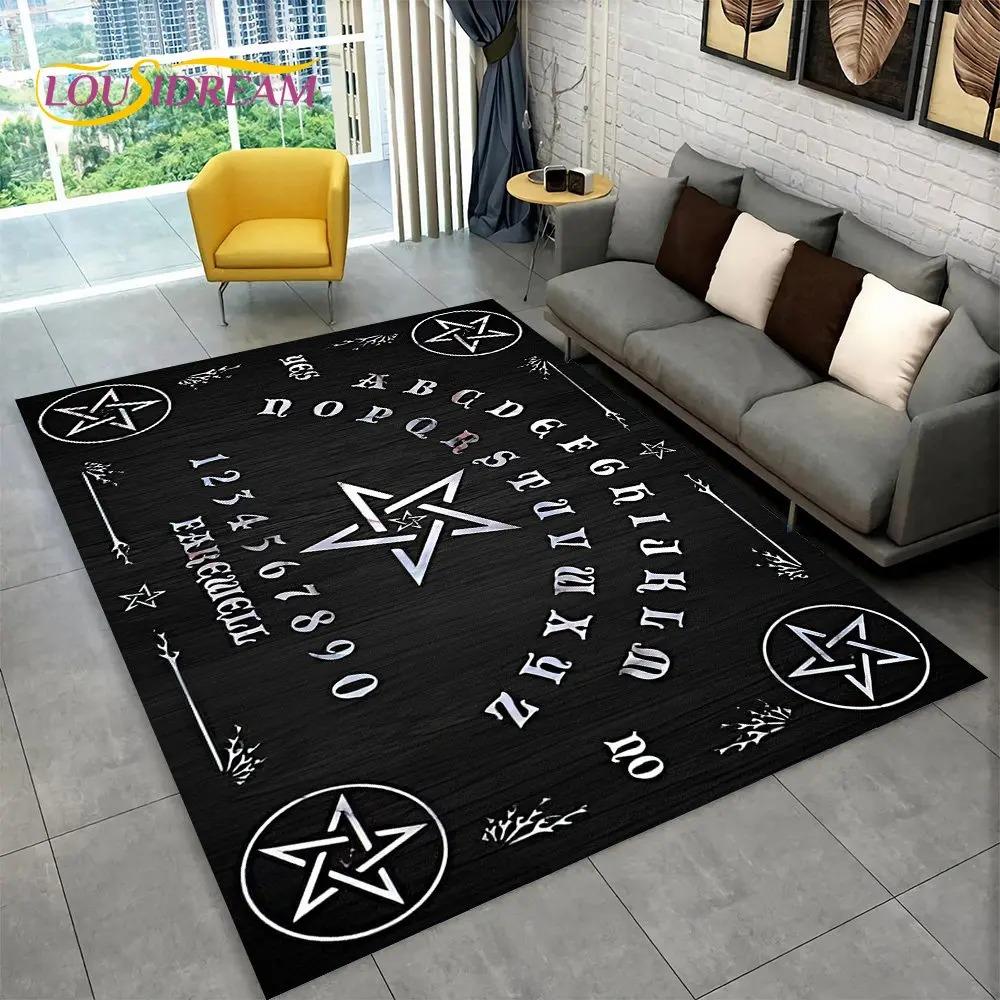 Ouija Tarot Witchcraft Gothic Mystical Carpet Living Room Bedroom Sofa Doormat Rug Non-slip Large Area Floor Mat Home Decoration