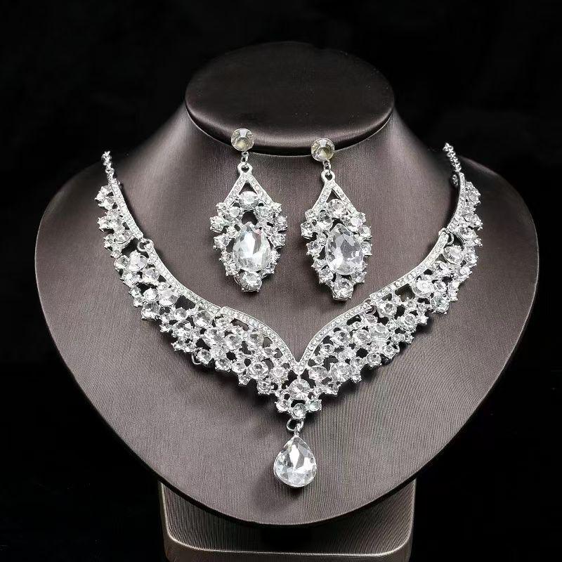 

Элегантный европейский и американский свадебный набор ожерелий - Свадебные ювелирные аксессуары из двух частей