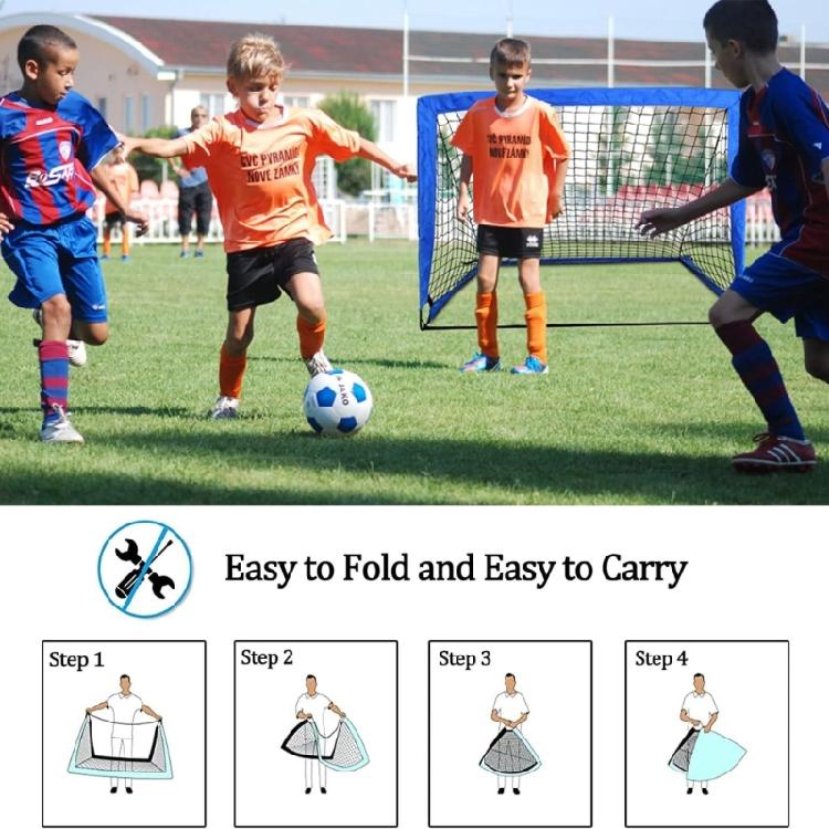 Full Soccer Practice Collection With Foldable Goal Exercise Markers And Inflator For Indoor Outdoor Tasks
