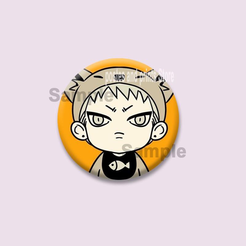 Manhwa BL Coreano Spilla a Moneta Cartone Animato Spille di Plastica Cartone Animato Mo Guan Shan He Tian Spilla Gioielli Regalo Zaino Cappello Accessori per Risvolto