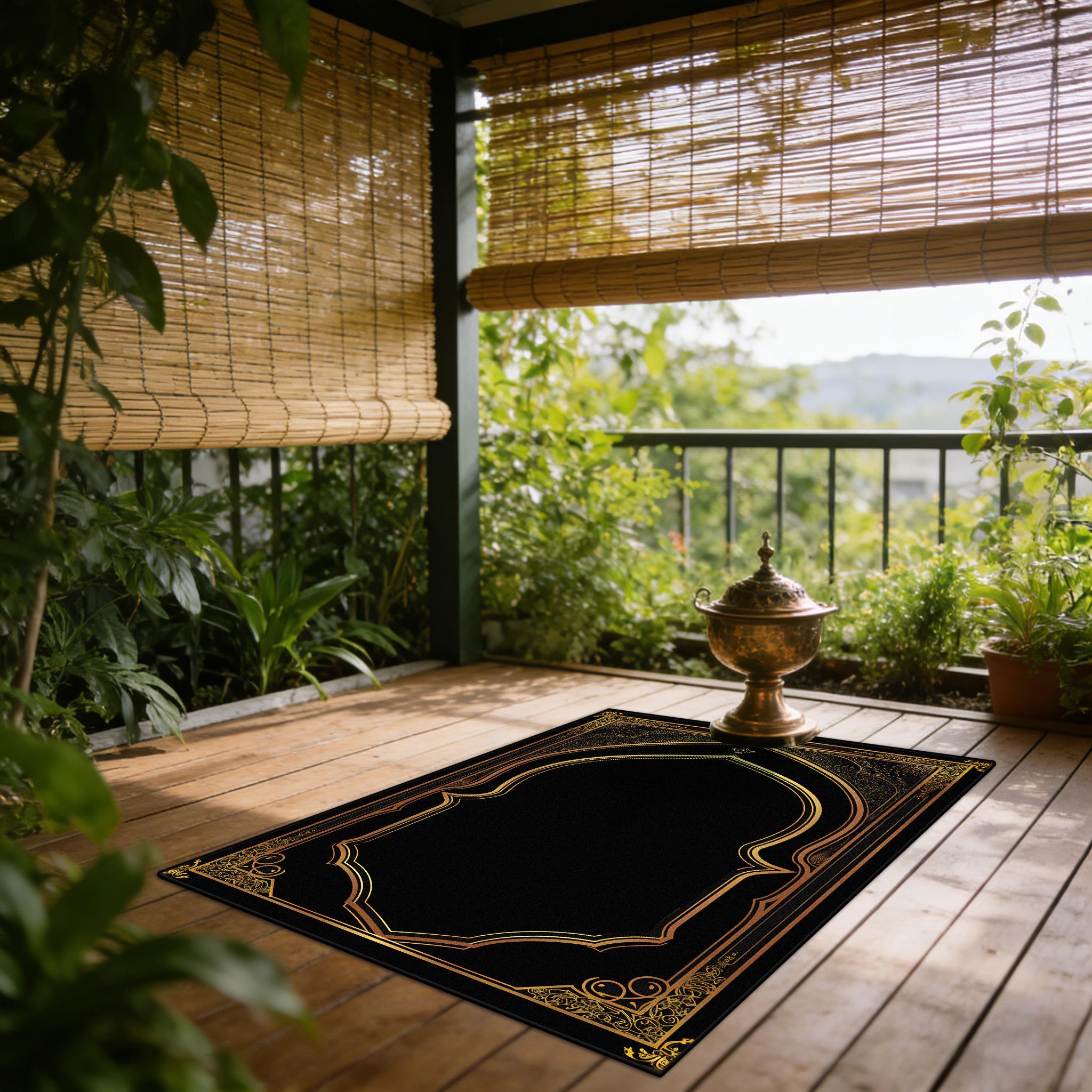 

Islamic Religious Style Outdoor Prayer Mat Easy Clean Foldable Decoration Home Prayer Room Floor Mats Non-slip Washable Soft Mat 60x90cm