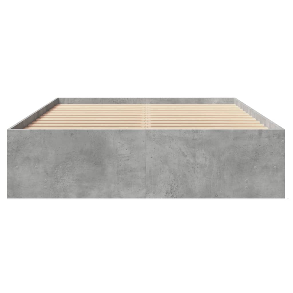 Bed Frame Concrete Grey 140 x 200 cm Engineered Wood