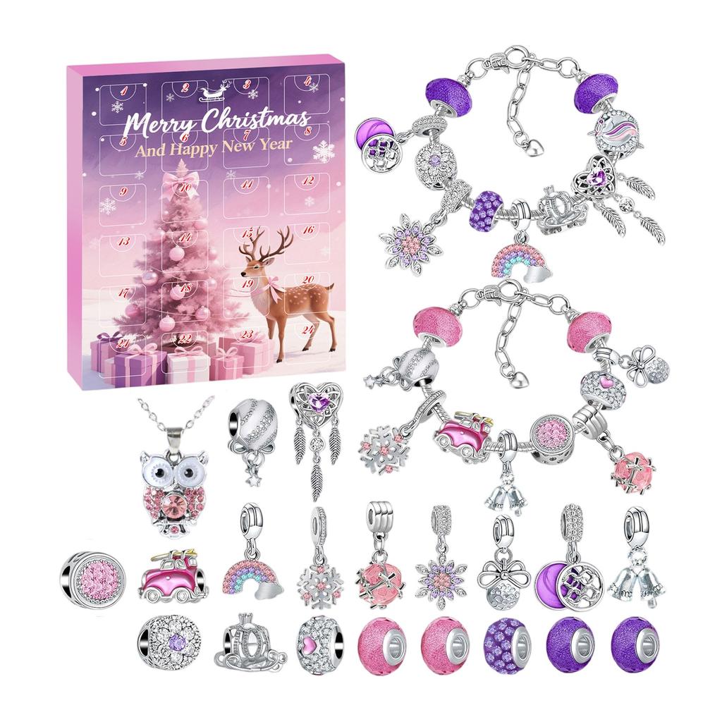 The 24-grid Calendar Arrival Series Of Bracelet Accessories Christmas Surprise Blind-box