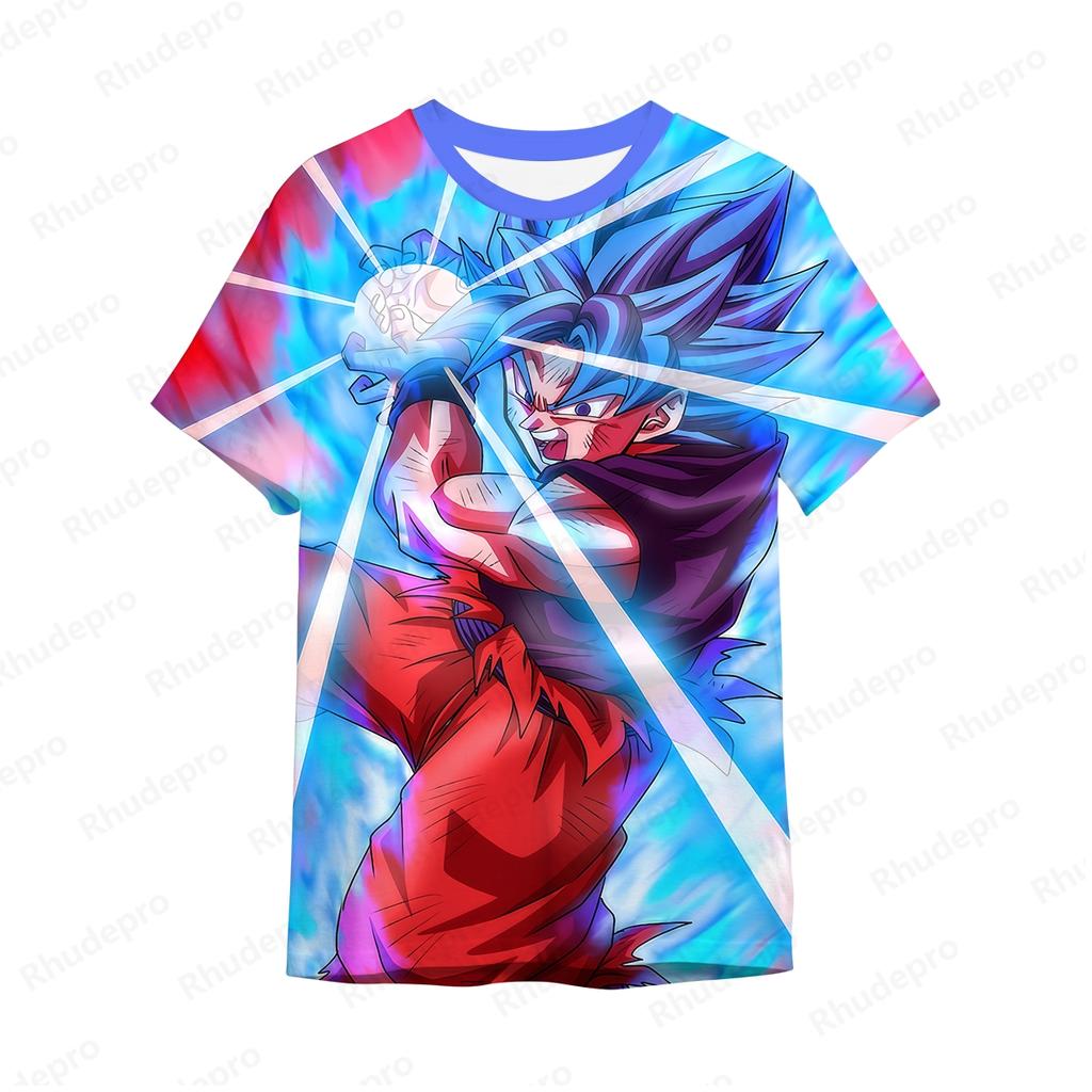 Goku T-Shirt Short Dragon Ball Harajuku Style Goku Hip Hop Boy Sleeve Tee New Tops Trend Clothing High Quality Men's Y2k 5XL