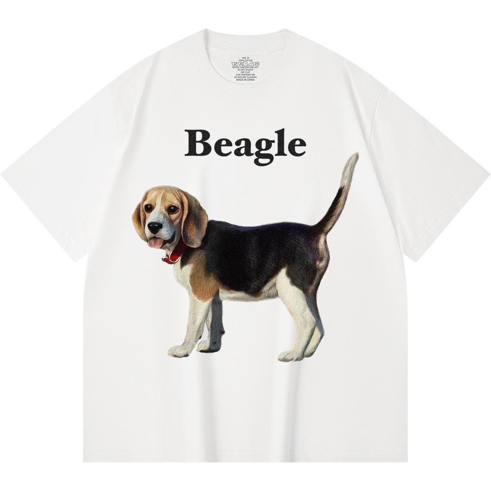 Tricou 230GSM 100% Bumbac cu Imprimeu Beagle Tricouri Amuzante Stil Harajuku Bumbac Pieptănat