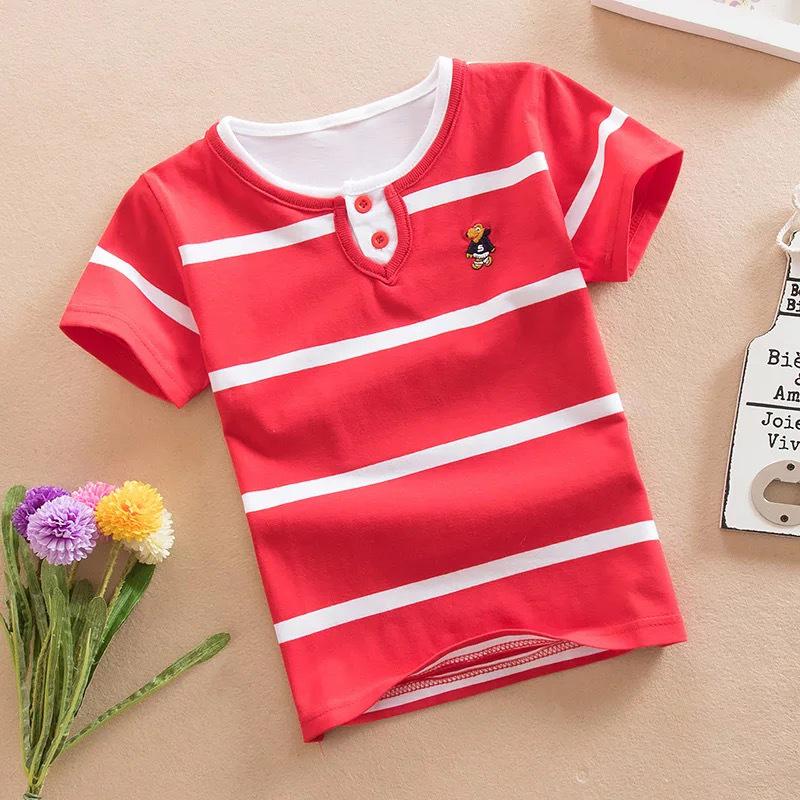 2022 Summer Striped Short-Sleeve T-Shirts for Boys and Girls - One-Piece Baby Clothing
