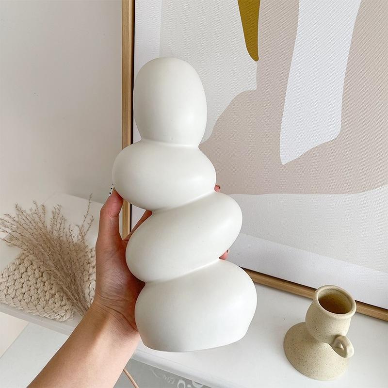 Nordic Ins Style Light Luxury Plain Embryo Ceramic Vase Living Room Porch TV Cabinet Home Flower Arrangement Decorative Vase