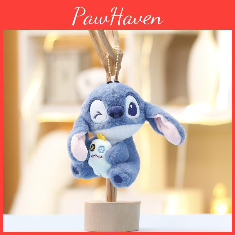 Disney Stitch Plush Toy Keychain Stuffed Doll Backpack Pendant Cute Kids Gift