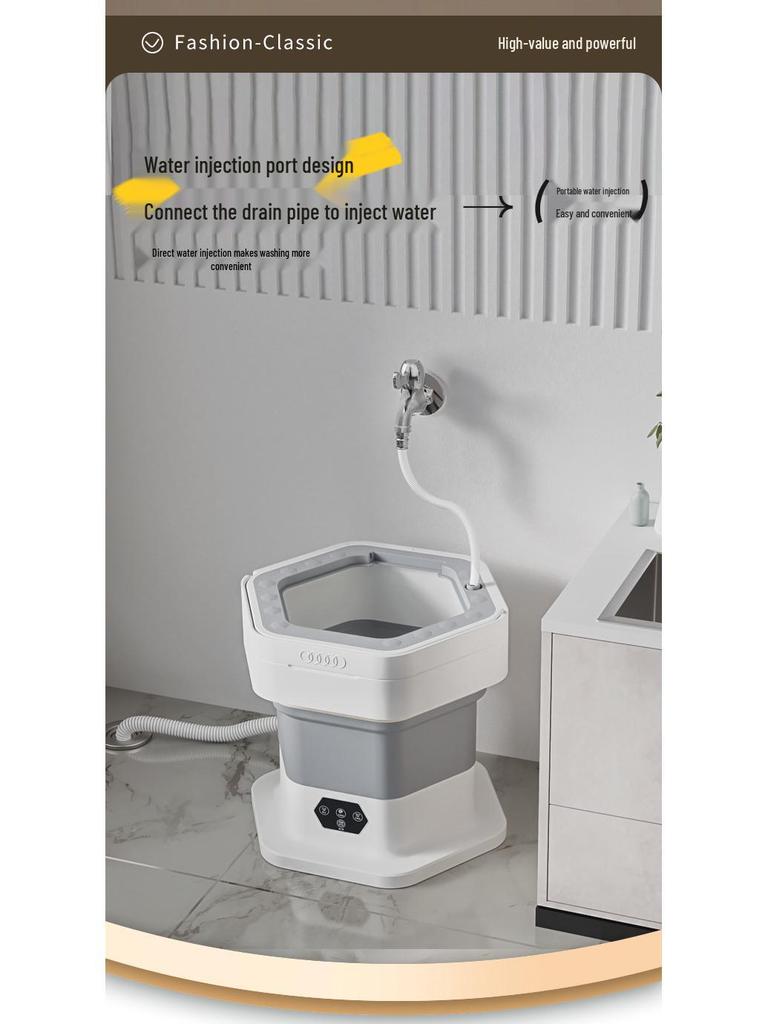 Compact Folding Washer-Dryer for Baby Clothes and Socks