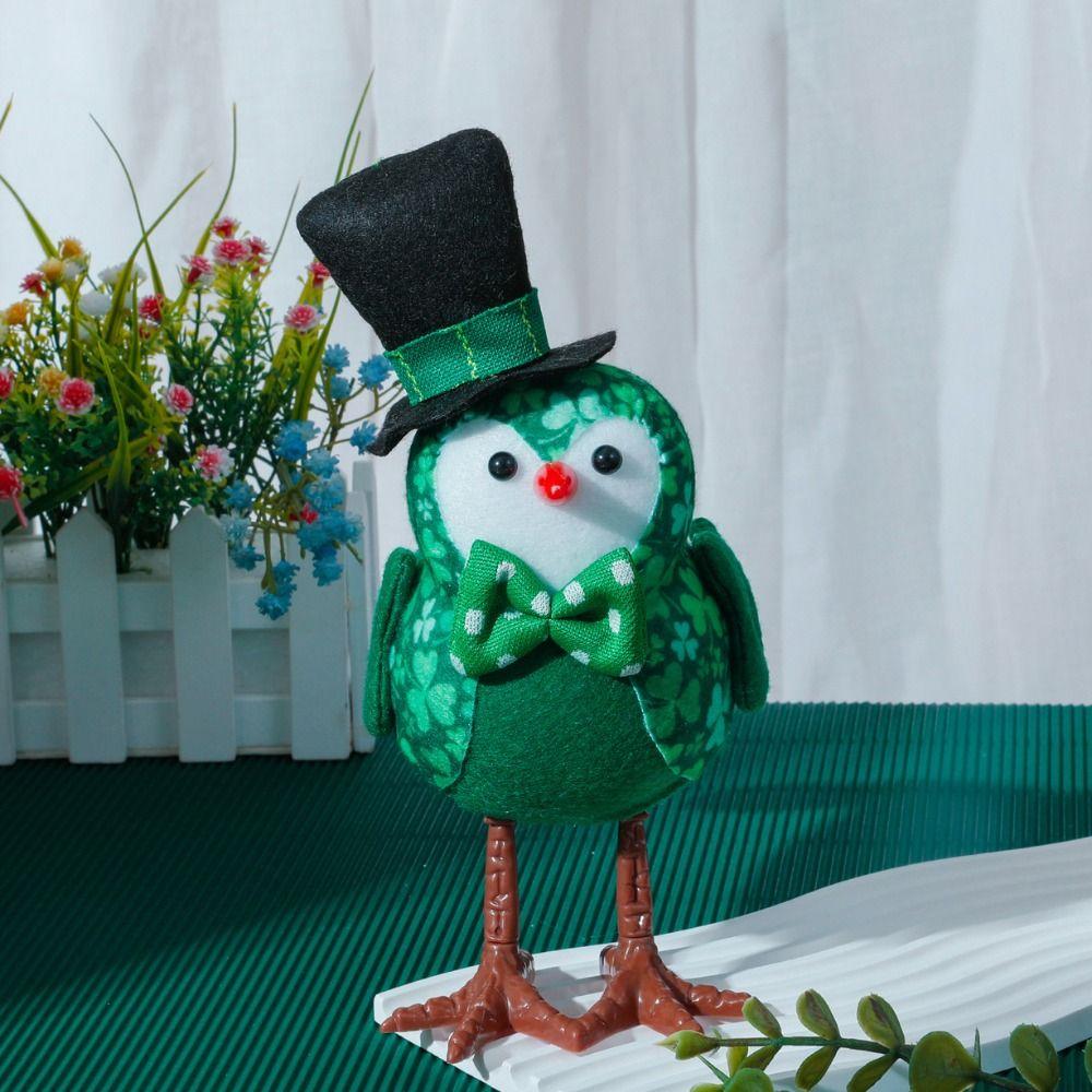 

Кавайи-стрит. Фигурка птицы ко Дню Святого Патрика, мультяшная ирландская плюшевая птица, декор для стола Style 1