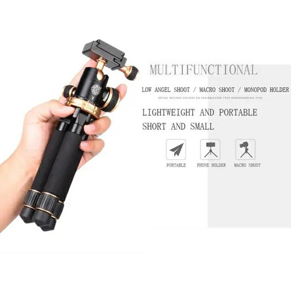 

QZSD Q166Z Mini Portable Aluminum Alloy+ABS SLR Camera Stand Desktop Tripod Type A