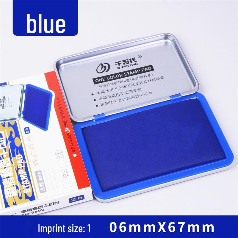 Quick-Dry Dual Ink Pad: Red, Blue & Black - Square & Round Options for Office, Oil & Water-Based Stamping