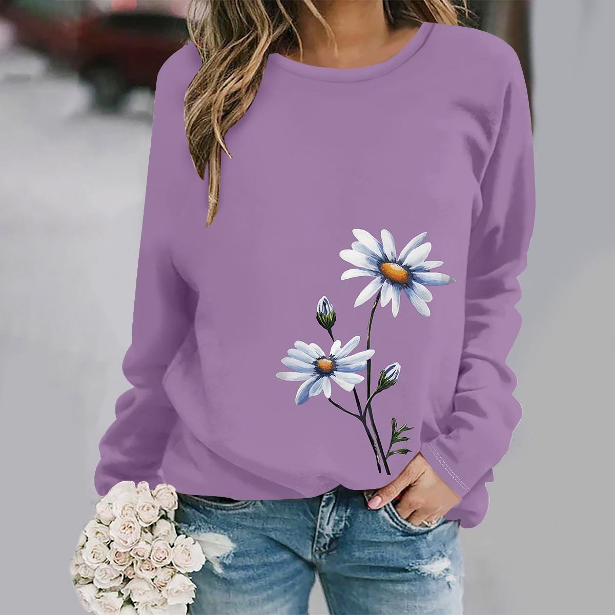 

Осень и зима новая мода круглый вырез длинный рукав с принтом элегантный повседневный свободный худи 8XL