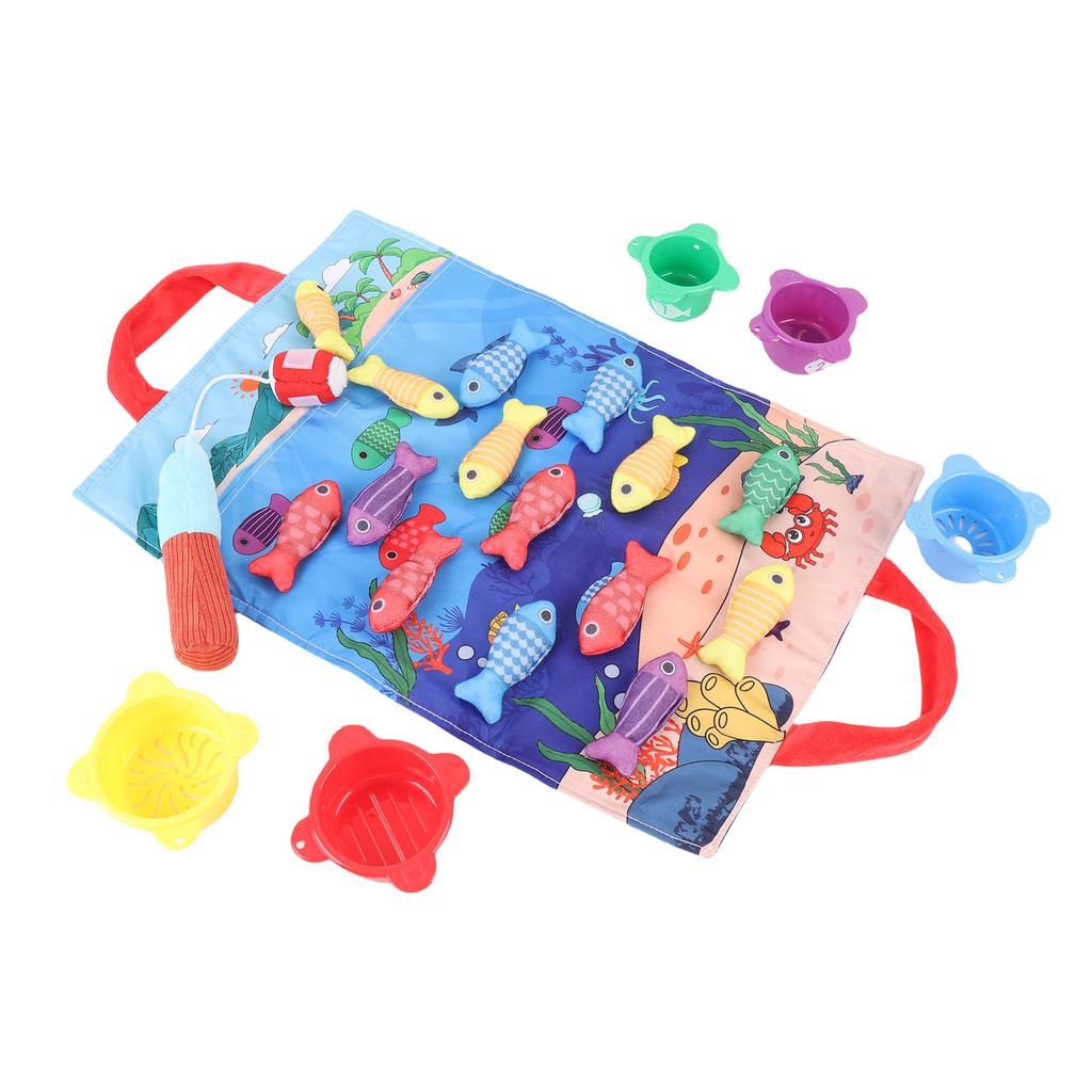 Cloth Fishing Game Cute Fun Portable Educational Early Learning Colorful Baby Fishing Toy with