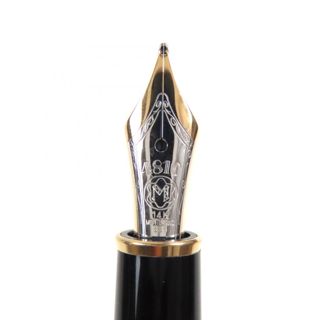 Great MONTBLANC Fountain Pen Meisterstck White Star Black Gold 14K Mens Used