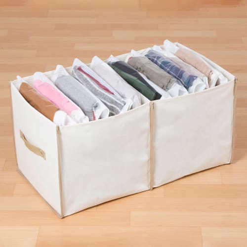 Astro Storage Case, Light Beige, Linen Material, Water-Repellent Interior, Divided Storage Box, Clothes Storage, Basket, Toy Storage, Book Storage, wi