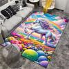 Magischer Einhorn-Teppich mit Regenbogen und buntem Blumenmuster Geeignet zur Verwendung als Antirutsch für Wohnzimmer, Schlafzimmer, Sofas