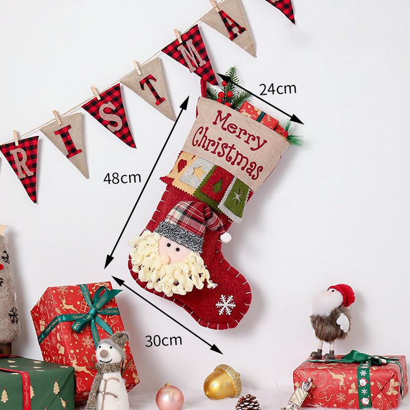 Christmas Decoration Christmas Socks Ornaments Pendant Small Boots Children New Year Candy Bag Gift Fireplace Tree Jewelry