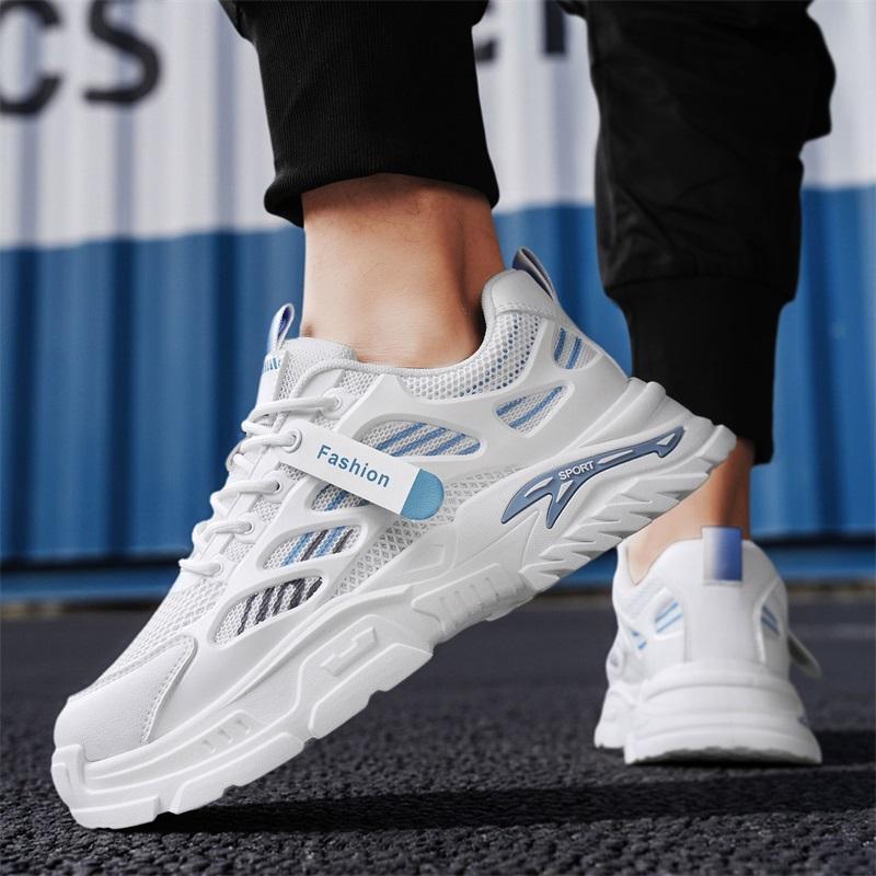 Spring new men's shoes breathable soft-soled running sports shoes male students thick-soled heightening casual dad shoes
