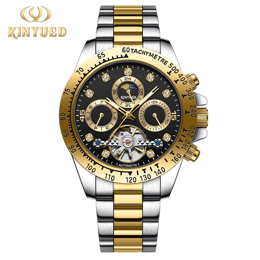 KINYUED  2026 New Men's Automatic Mechanical Watch Stainless Steel Waterproof Watch