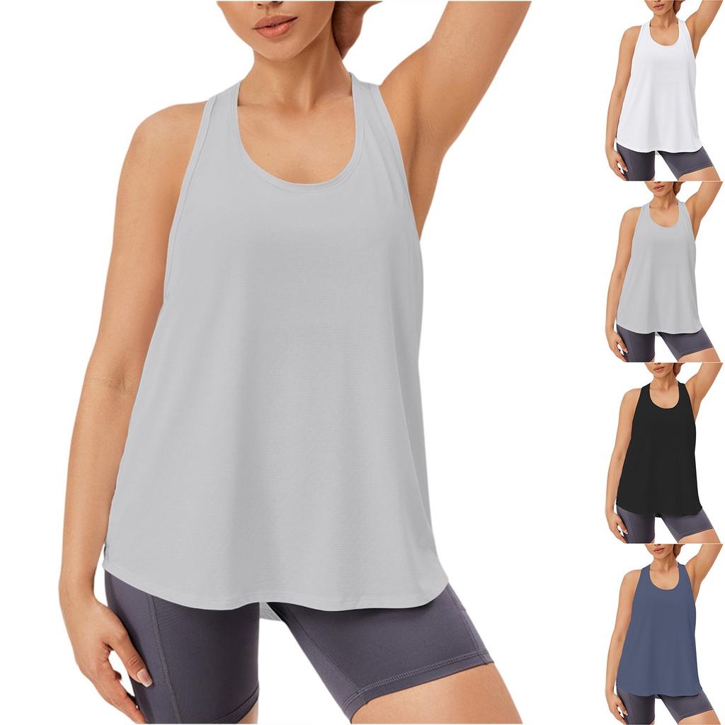 Women's Sports Tops Sleeveless Racerback Tank Top Lightweight Tennis Yoga Tops Sports Running Tank Top
