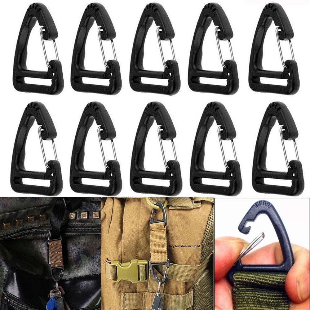 

2pcs Plastic Alloy Triangle Carabiner 3 Colors Belt Clip Hooks Outdoor Tool