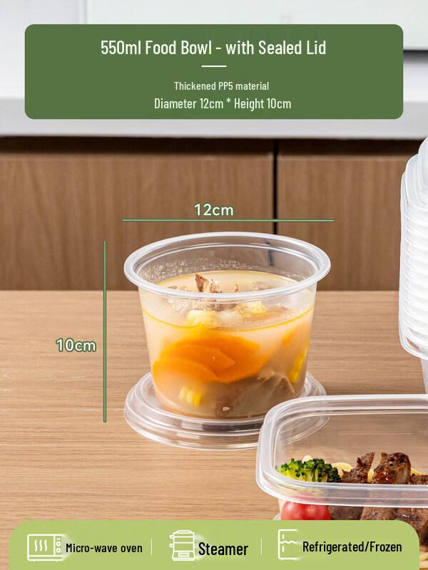 ZISIZ Microwaveable Disposable Plastic Lunch Box