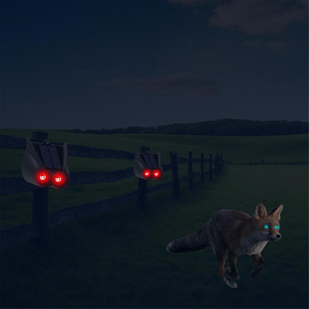 Solar Animal Repeller with Intense Red Warning Light Pest Control Device Plastic Texture Suitable for Orchards and Yards