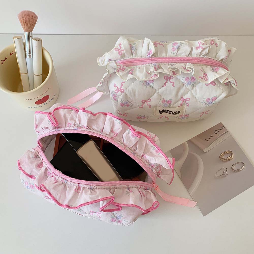 Desktop Storage Bow Stationery Bag Wash Pouch Bow Pencil Pouch Korean Style Pencil Case  Student