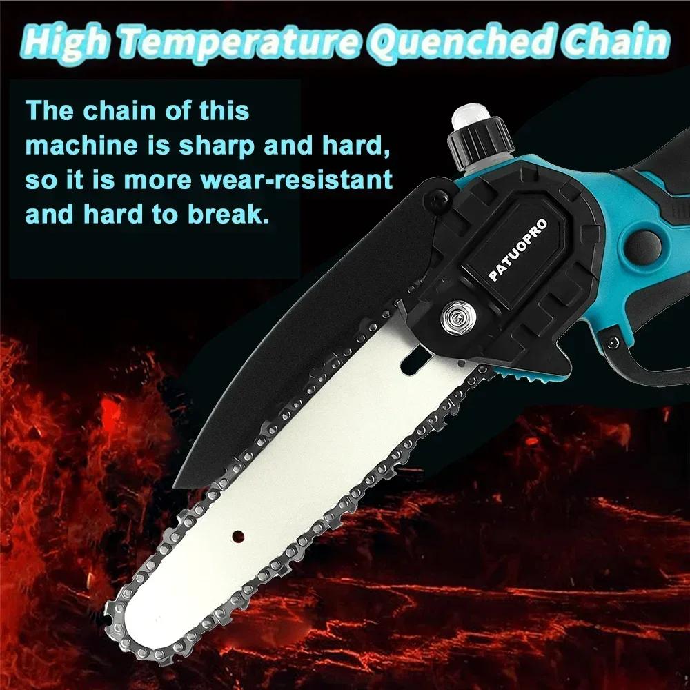 6inch Brushless Electric Chain Saw Cordless Portable Tree Branch Logging Chainsaw Woodworking Garden Tool For Makita 18V Battery