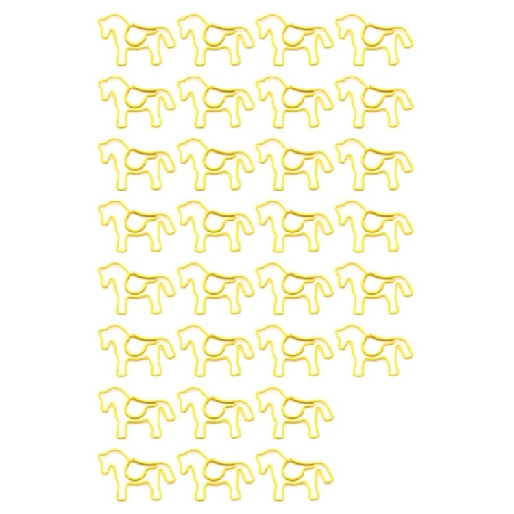 

30Pcs Horse Paperclips Colored Metal Paper Clip Metal Bookmarks Clips for Display and Hanging Note Document Postcard жёлтый